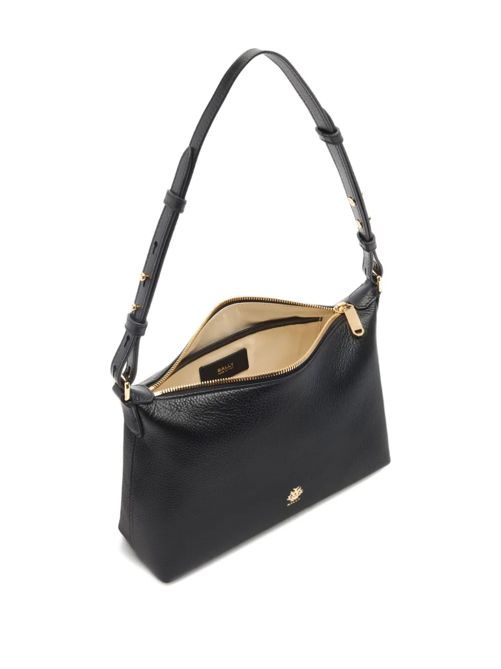 Bally Hera leren schoudertas met rits Zwart