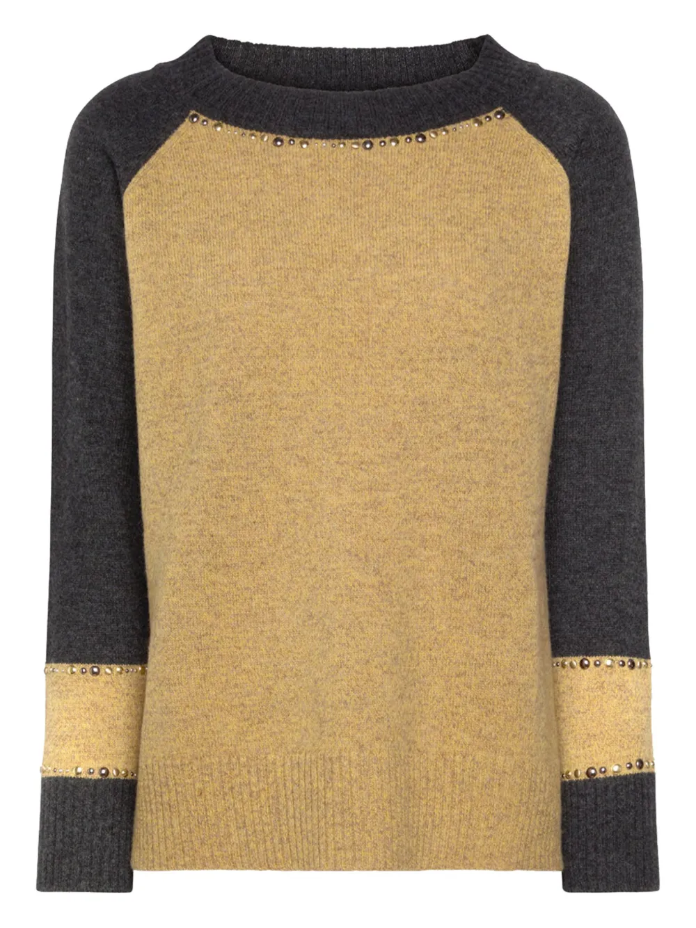 ELENA MIRO` embellished panelled knitwear | Yellow | Image 1