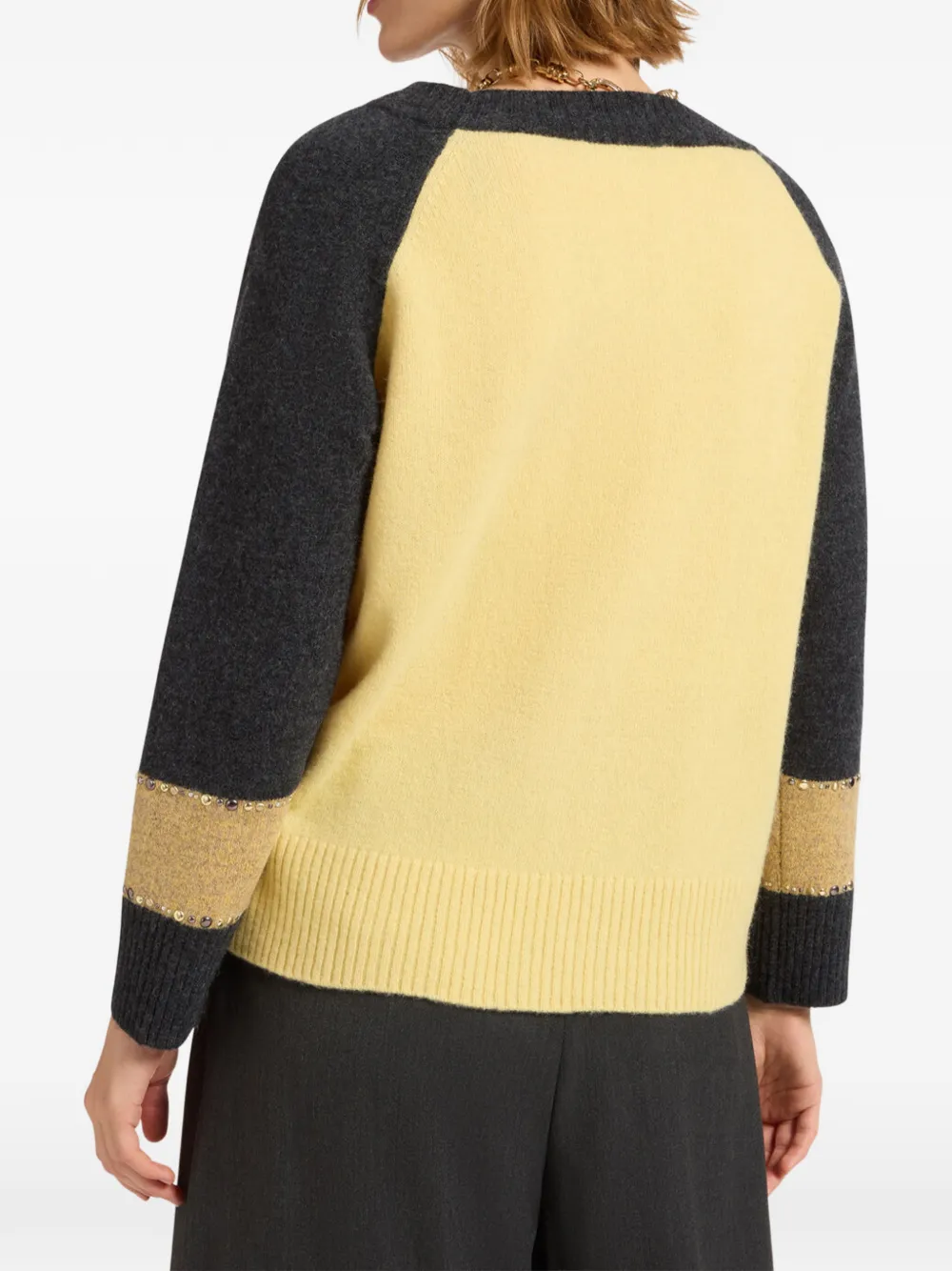 ELENA MIRO` embellished panelled knitwear | Knitted Sweaters | Image 2