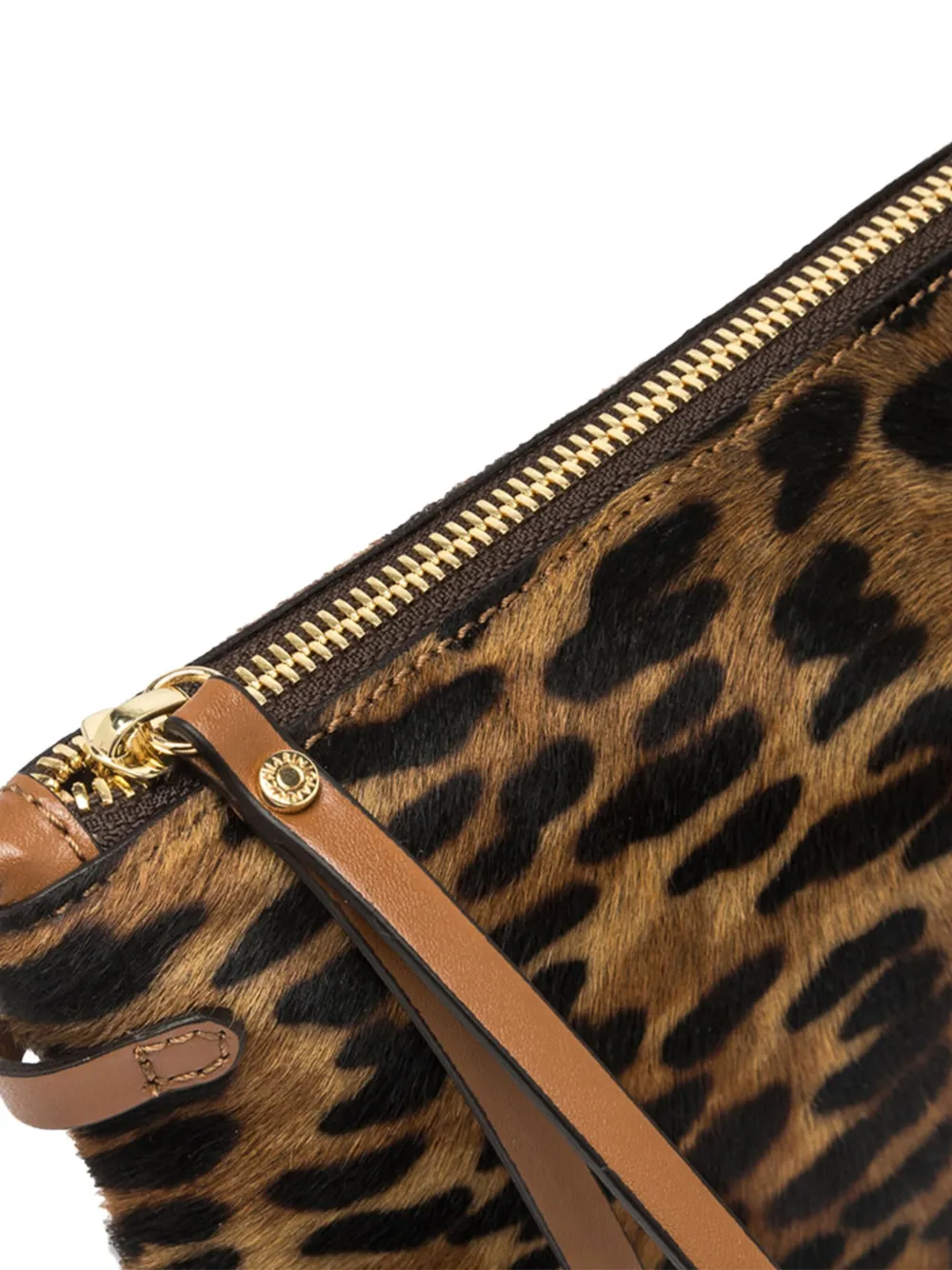 Gianni Chiarini Leopard Print Clutch Bag With Adjustable Strap In Brown
