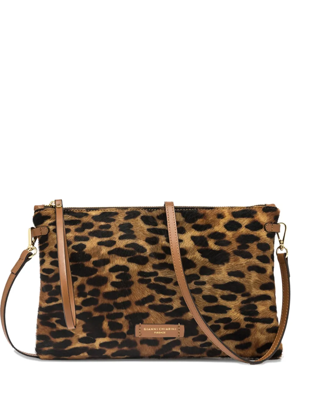 GIANNI CHIARINI Borsa a tracolla Hermy con stampa animalier - Marrone