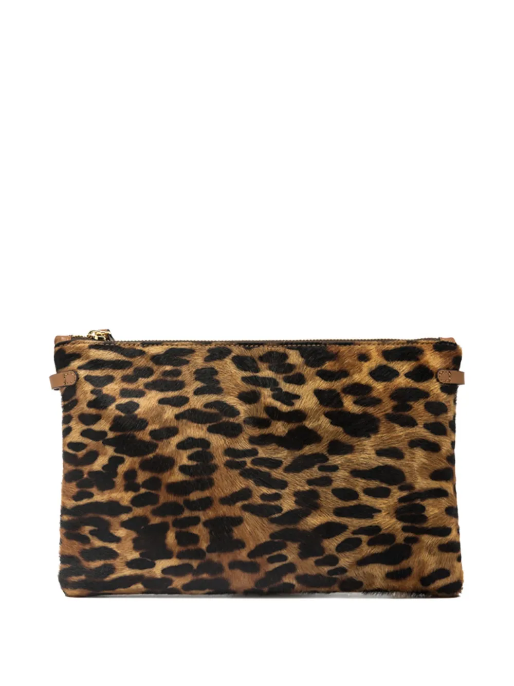 Gianni Chiarini Leopard Print Clutch Bag With Adjustable Strap In Brown