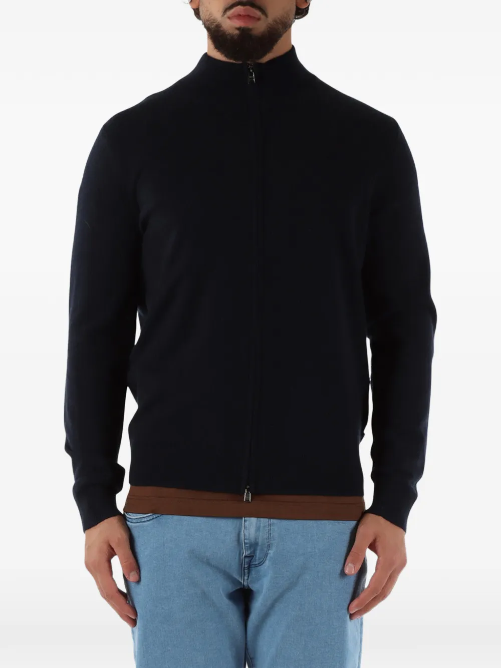 Zip-Up Cashmere Cardigan