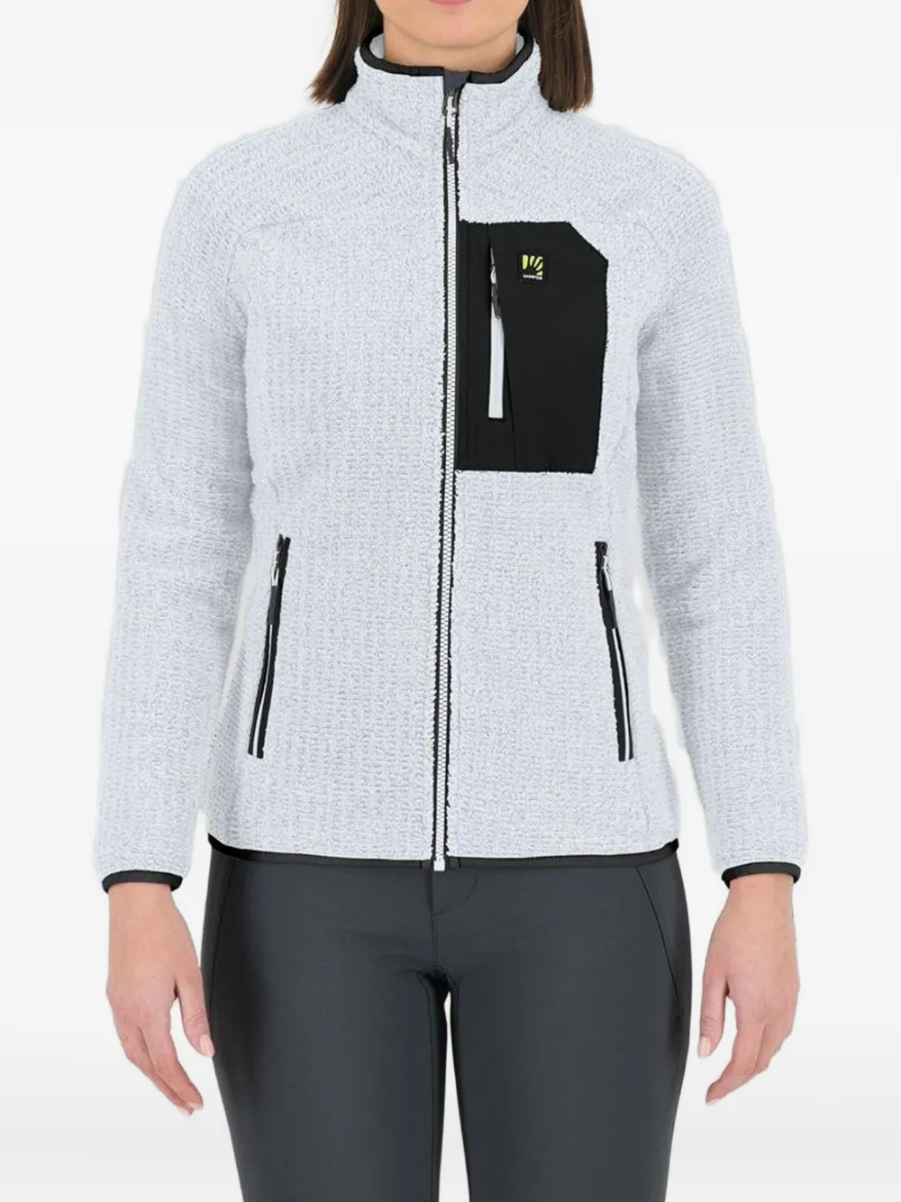 KARPOS Cardigan con zip - Bianco