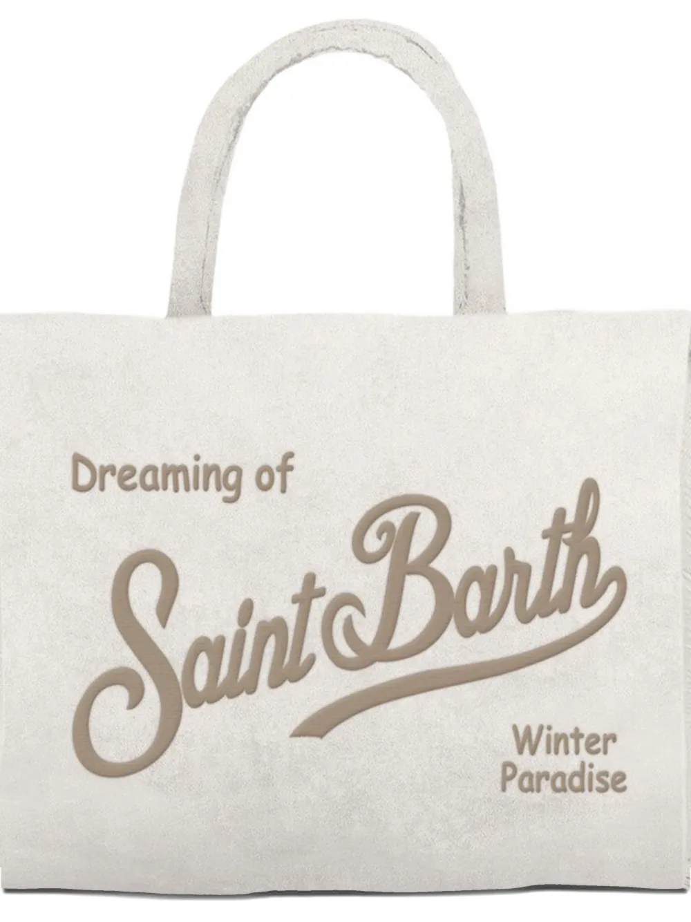 MC2 Saint Barth Colette fluwelen shopper met franje - Beige