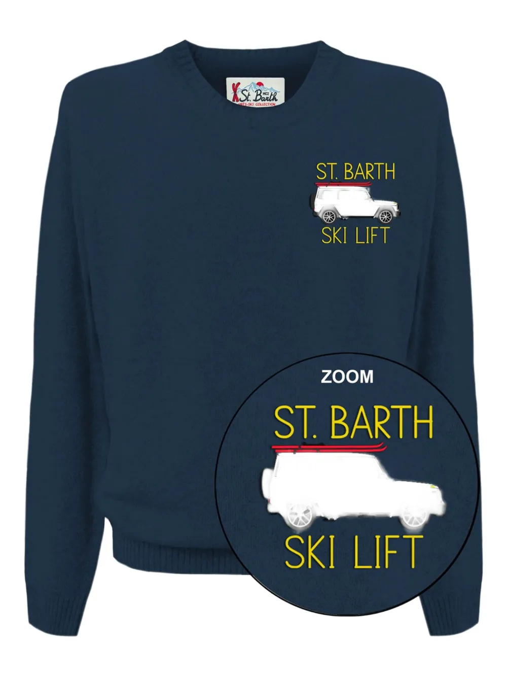 MC2 Saint Barth Kids logo-embroidered crew-neck sweater - ブルー