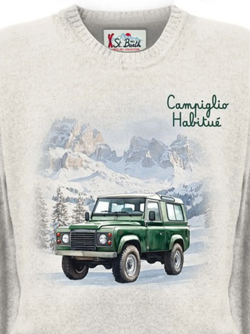 Mc2 Saint Barth Graphic-print Crew-neck Sweatshirt In Neutral