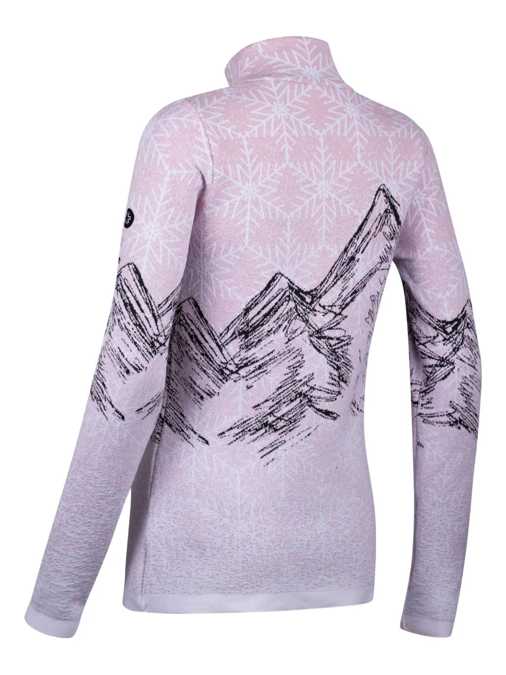 Mountain-Print Zip Sweater