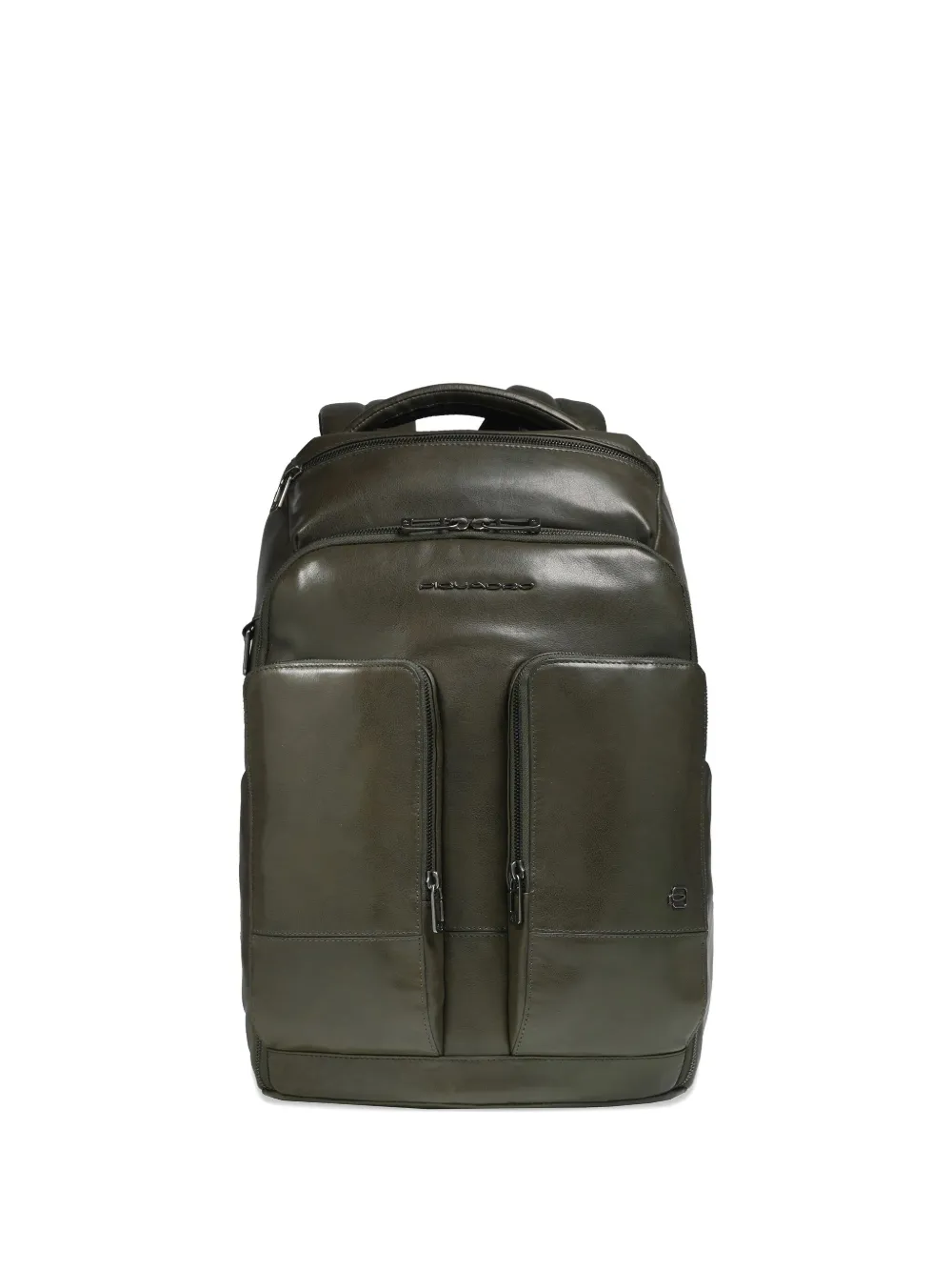 Piquadro Leather Backpack In Green