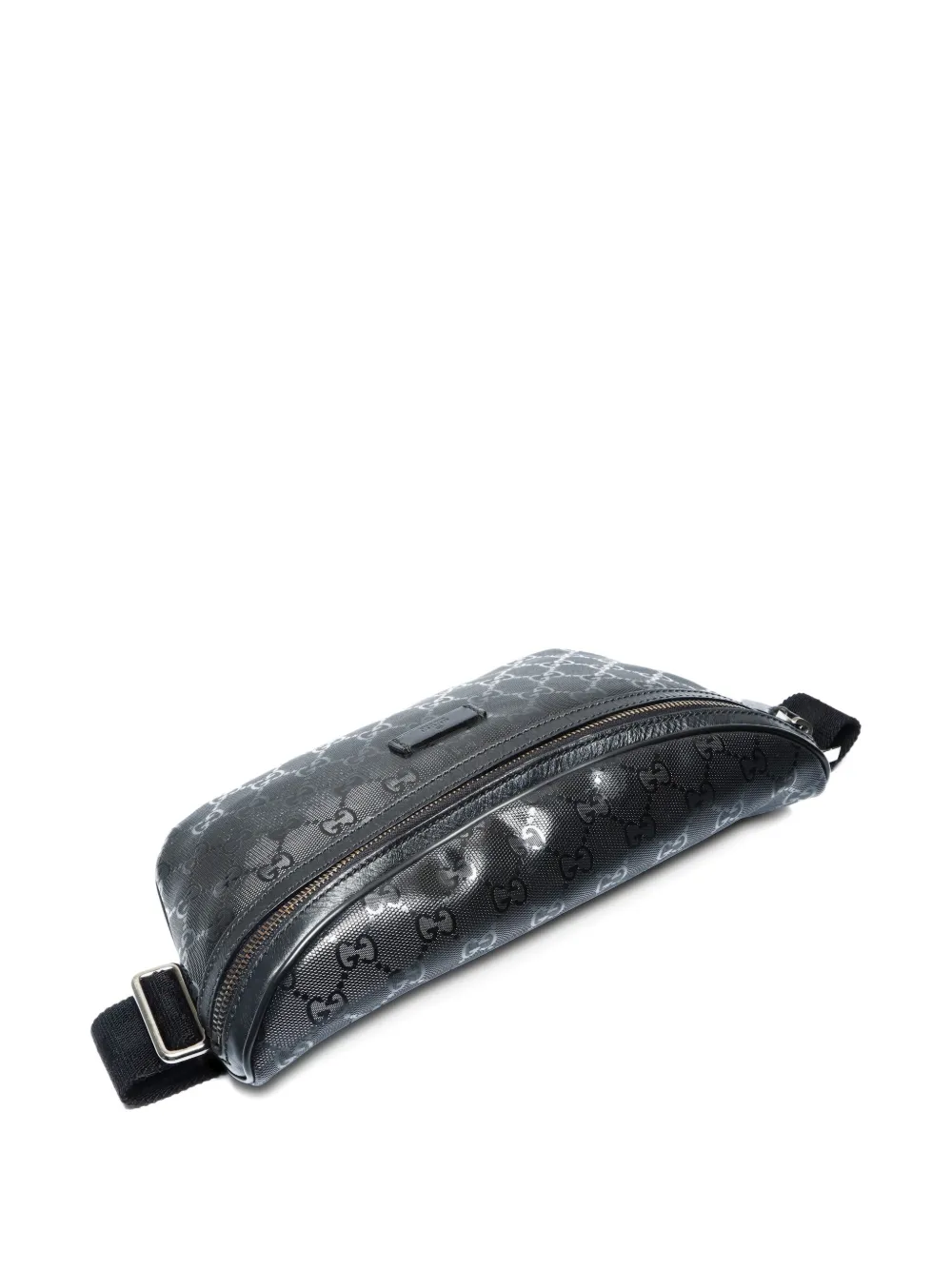 Pre-owned Gucci Gg Imprime Belt Bag In Black