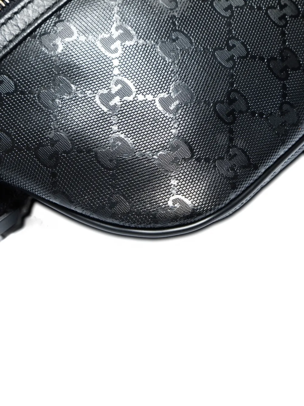 Pre-owned Gucci Gg Imprime Belt Bag In Black