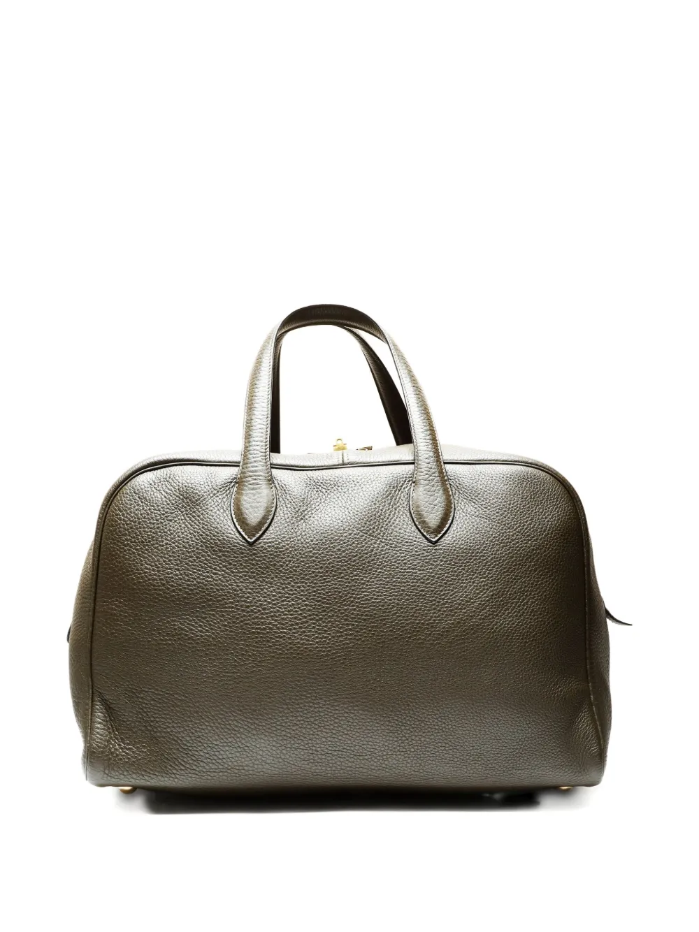 Pre-owned Hermes 2001 Victoria 43 Leather Boston Bag In Brown