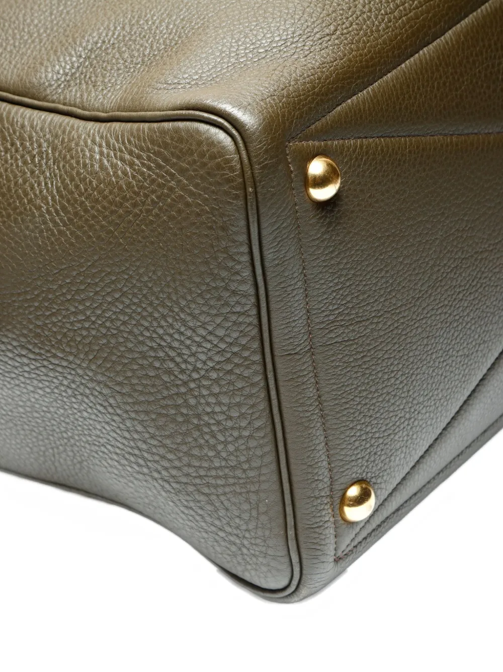 Pre-owned Hermes 2001 Victoria 43 Leather Boston Bag In Brown