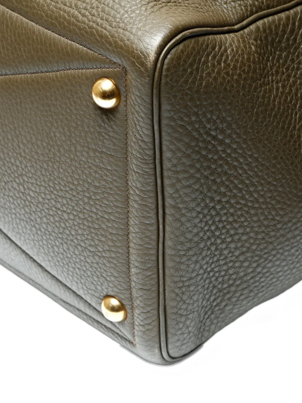 Pre-owned Hermes 2001 Victoria 43 Leather Boston Bag In Brown