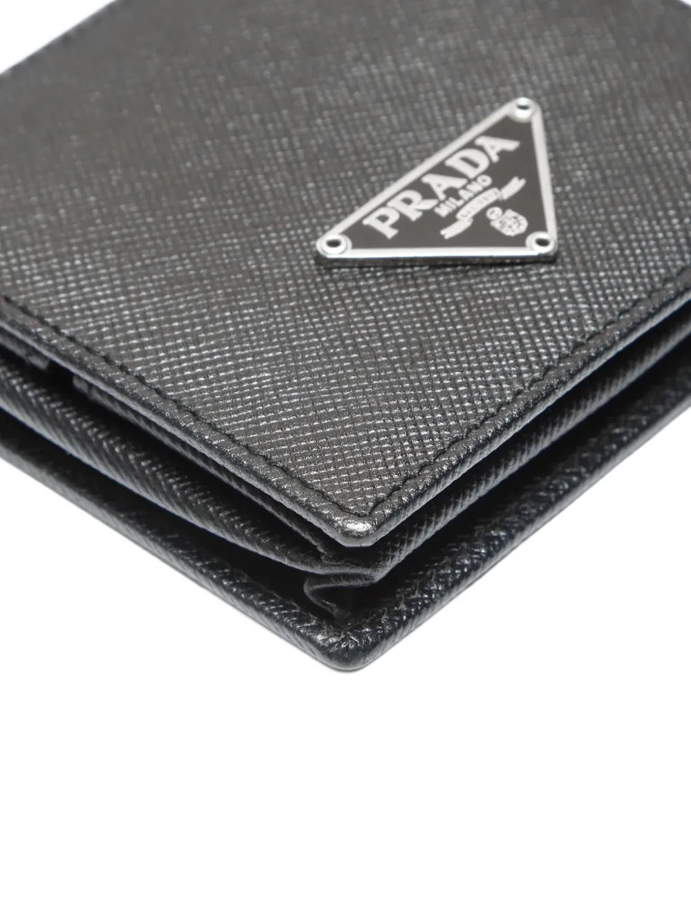 PRADA Pre-owned 2010-2020s Saffiano Triangle-logo Wallet In Black