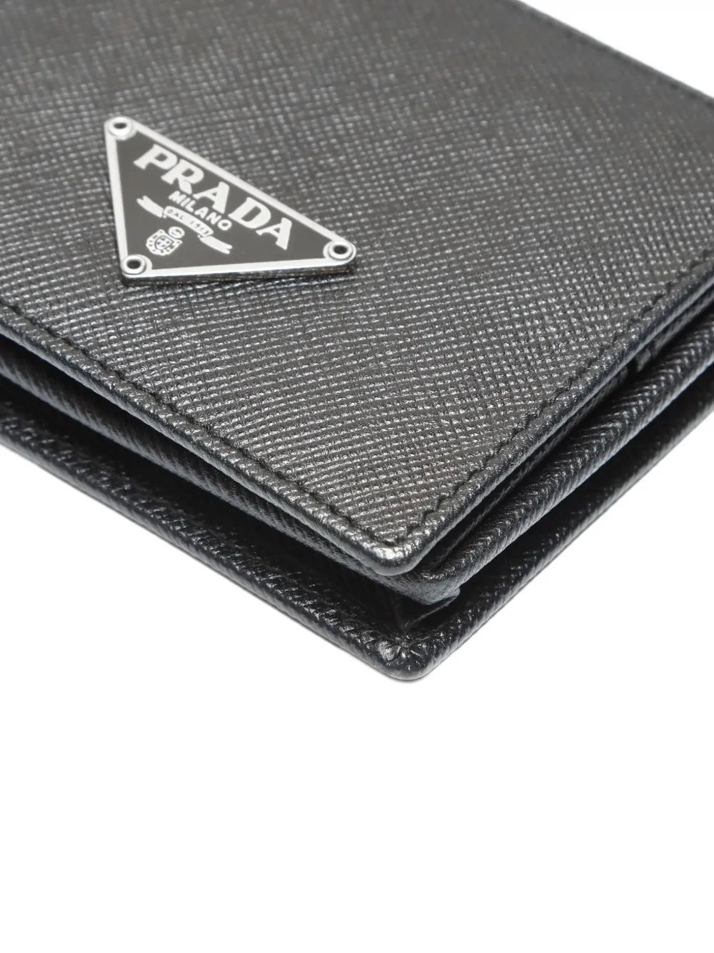 PRADA Pre-owned 2010-2020s Saffiano Triangle-logo Wallet In Black