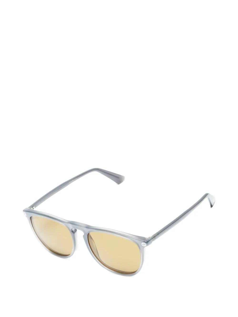 Pre-owned Gucci 2000-2020s Logo Square-frame Sunglasses In Gray