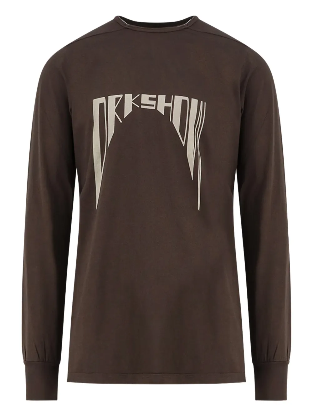 Rick Owens DRKSHDW playera manga larga con logo estampado | marrón | Image 1