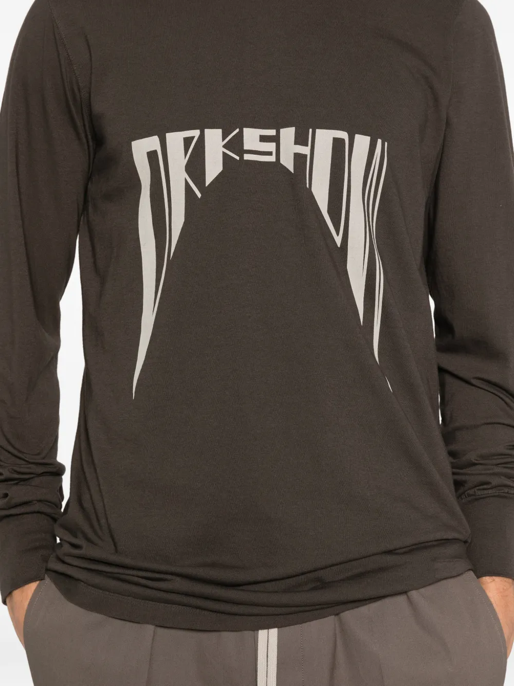 Rick Owens DRKSHDW ロゴ ロングTシャツ | ブラウン | FARFETCH JP