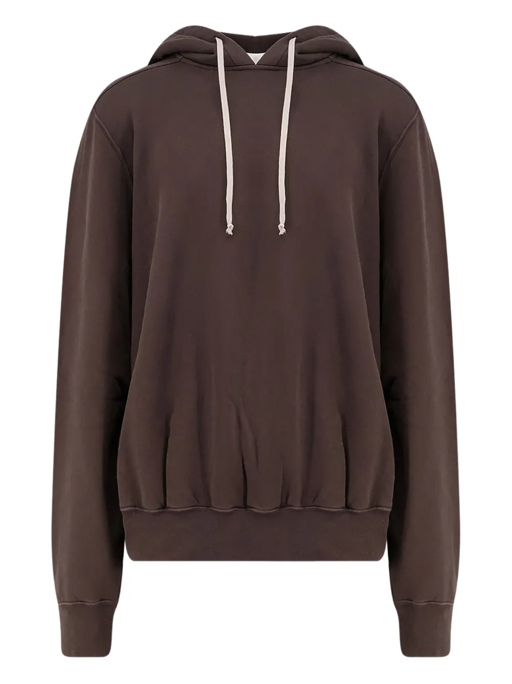 Rick Owens Drkshdw Drawstring Cotton Hoodie In Brown