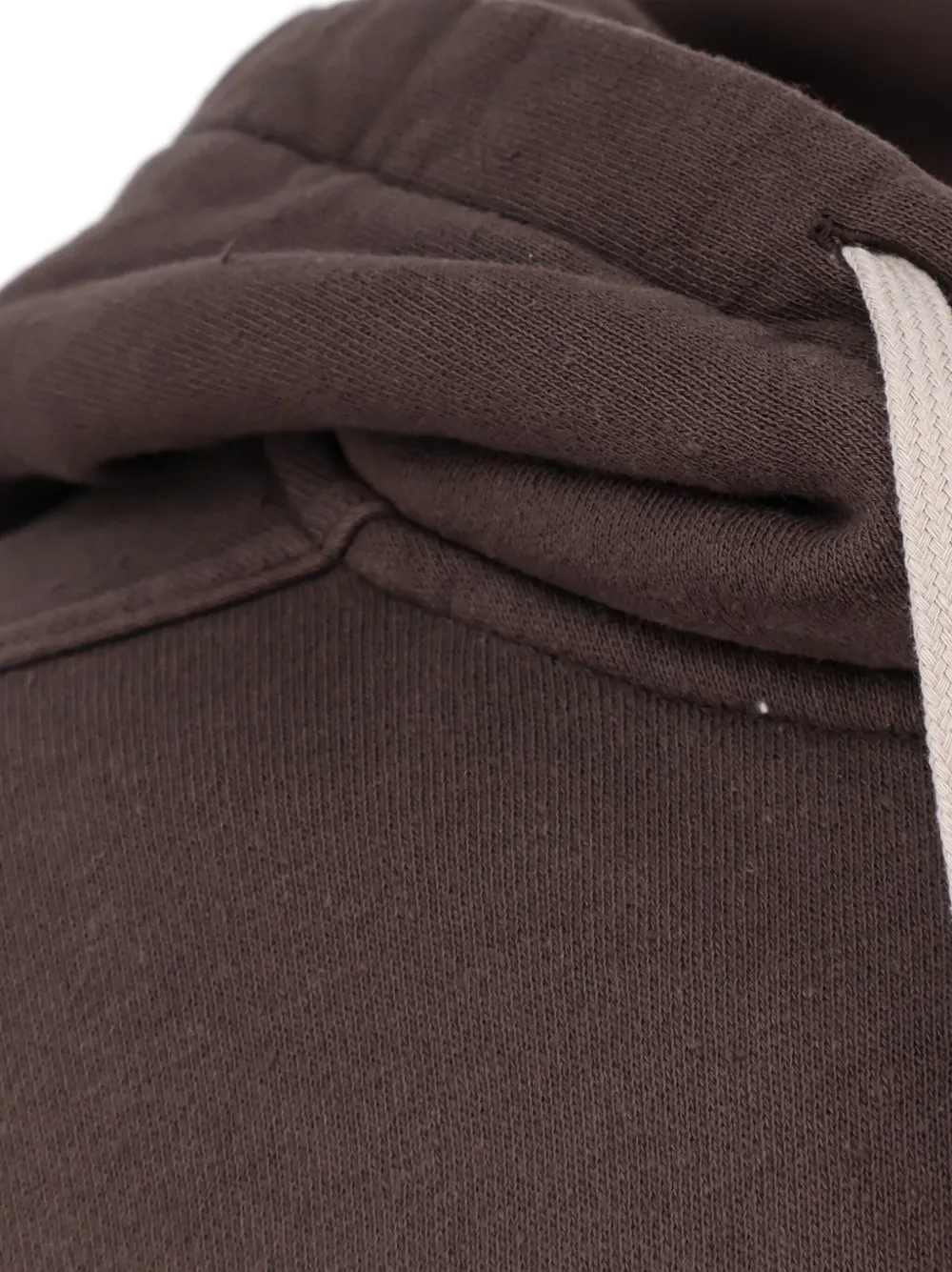 Rick Owens Drkshdw Drawstring Cotton Hoodie In Brown