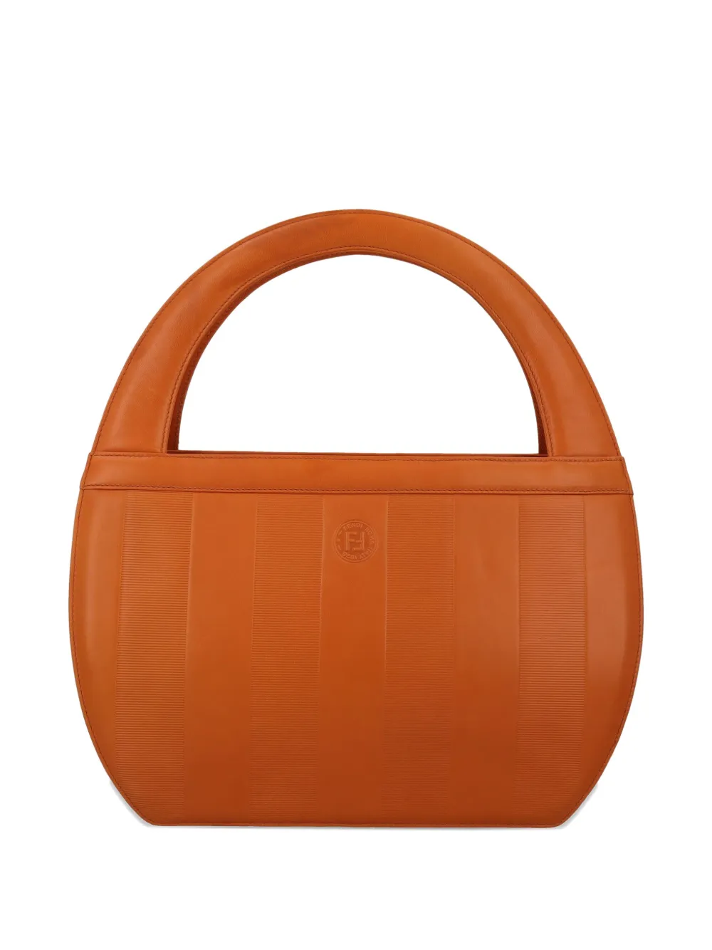 Pre-owned Fendi 1980s Padded Embossed-logo Tote Bag In Brown