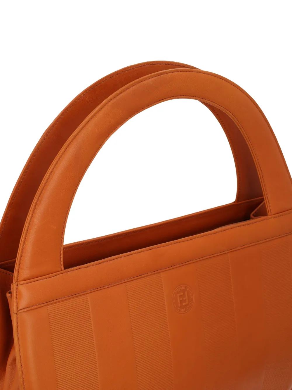 Pre-owned Fendi 1980s Padded Embossed-logo Tote Bag In Brown