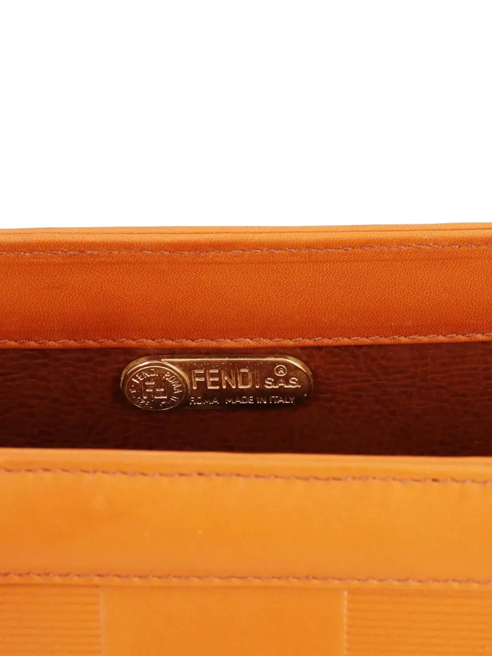 Pre-owned Fendi 1980s Padded Embossed-logo Tote Bag In Brown