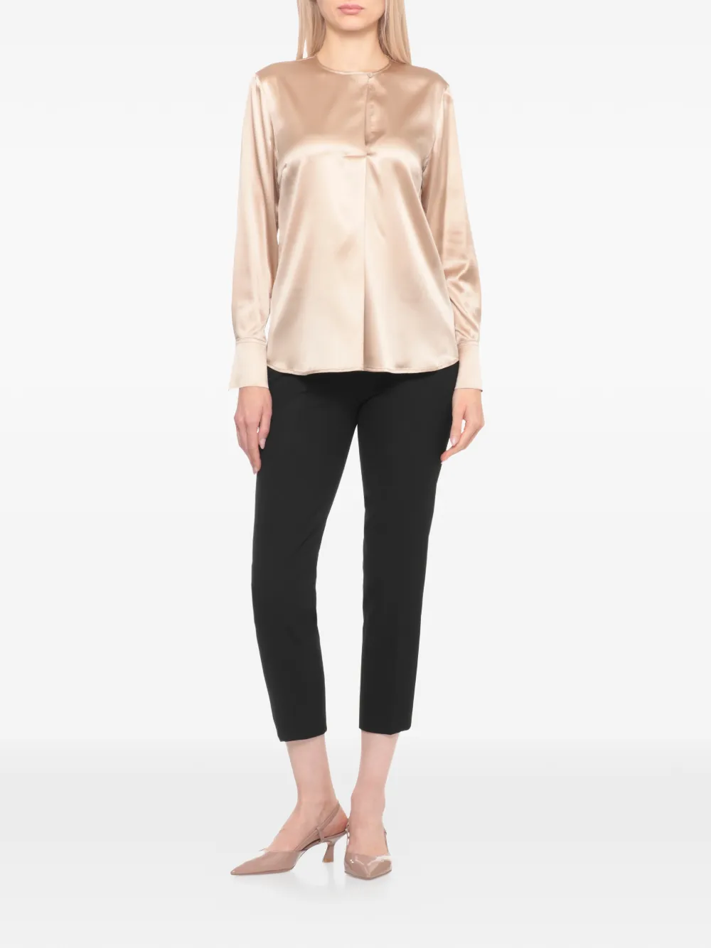 Peserico Blouse met knoopdetail - Beige