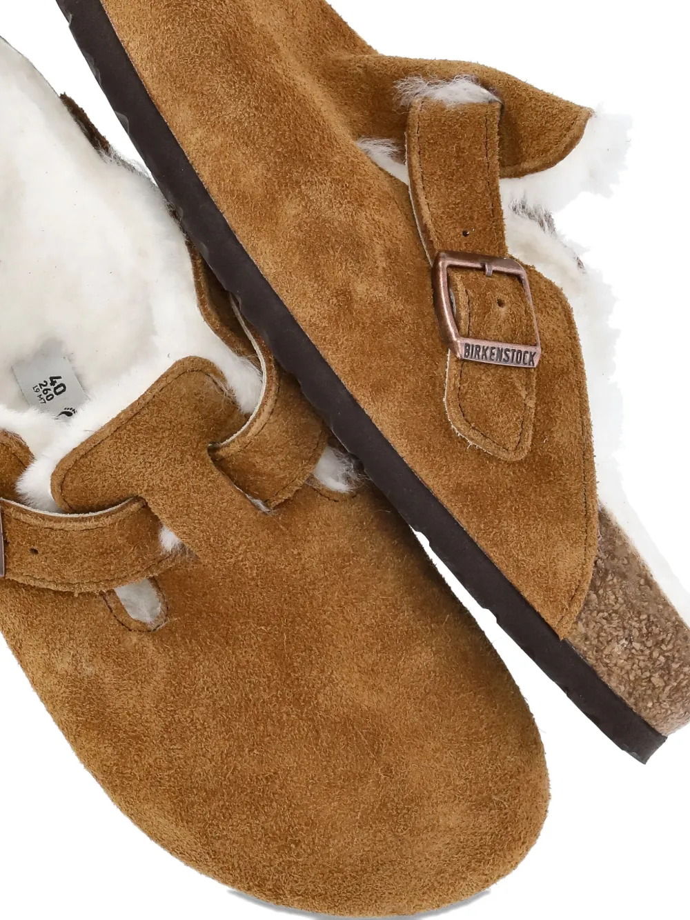 Birkenstock Buckled Shearling-lining Mules In Brown