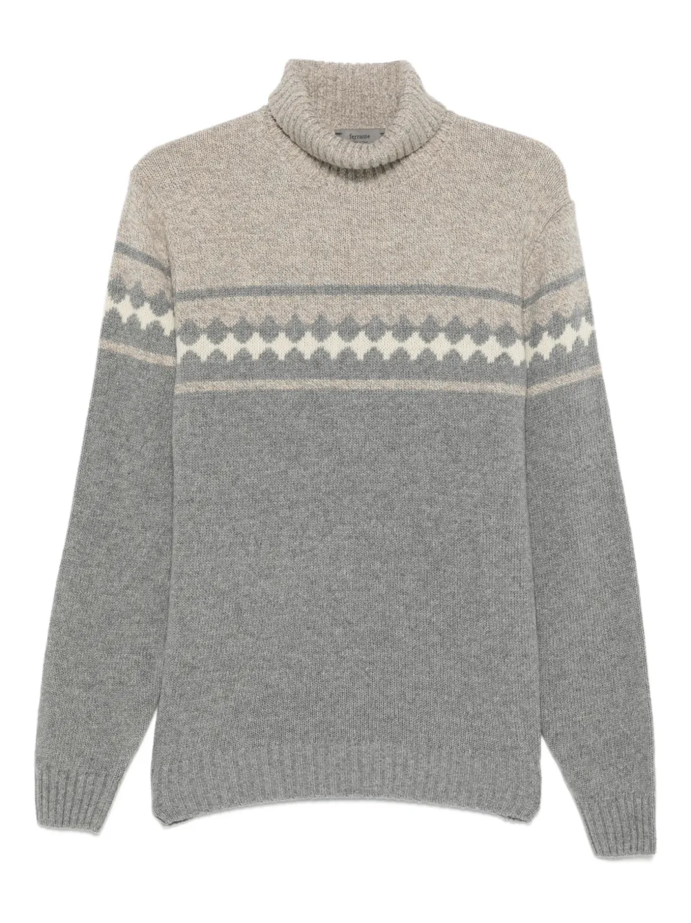 Ferrante patterned roll-neck sweater | Grey | Image 1