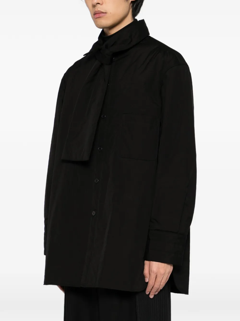 Yohji Yamamoto Broad Stole gewatteerd jack Zwart