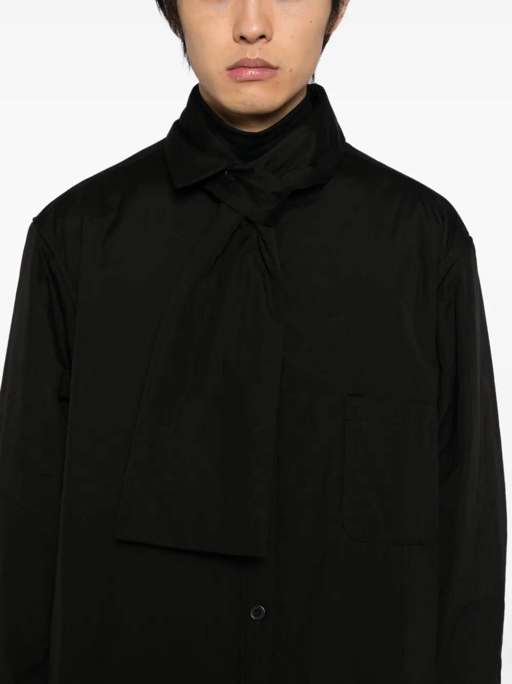 Yohji Yamamoto Broad Stole gewatteerd jack Zwart