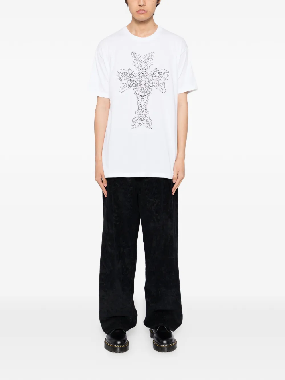 Yohji Yamamoto graphic-print cotton T-shirt - Wit