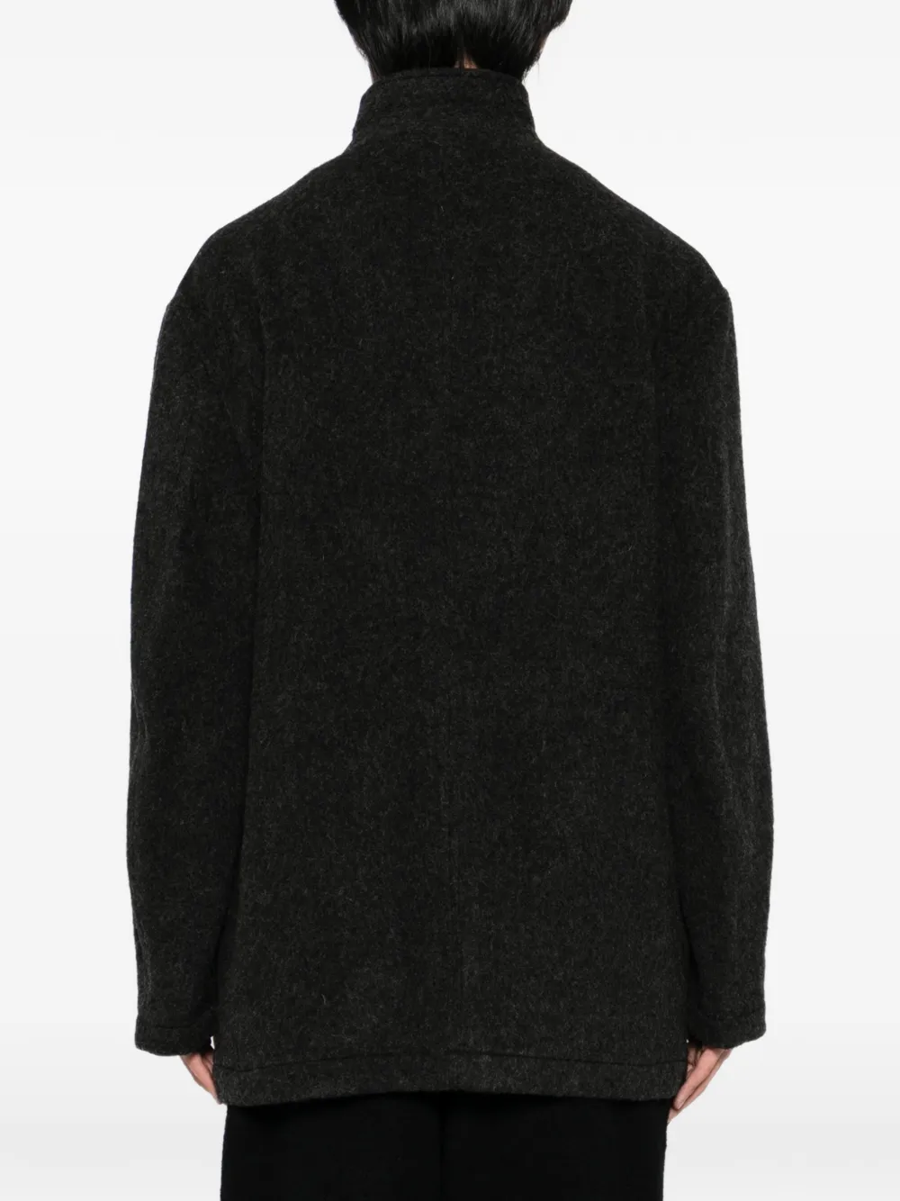 Yohji Yamamoto x MASSES wollen jack met visgraatpatroon Zwart