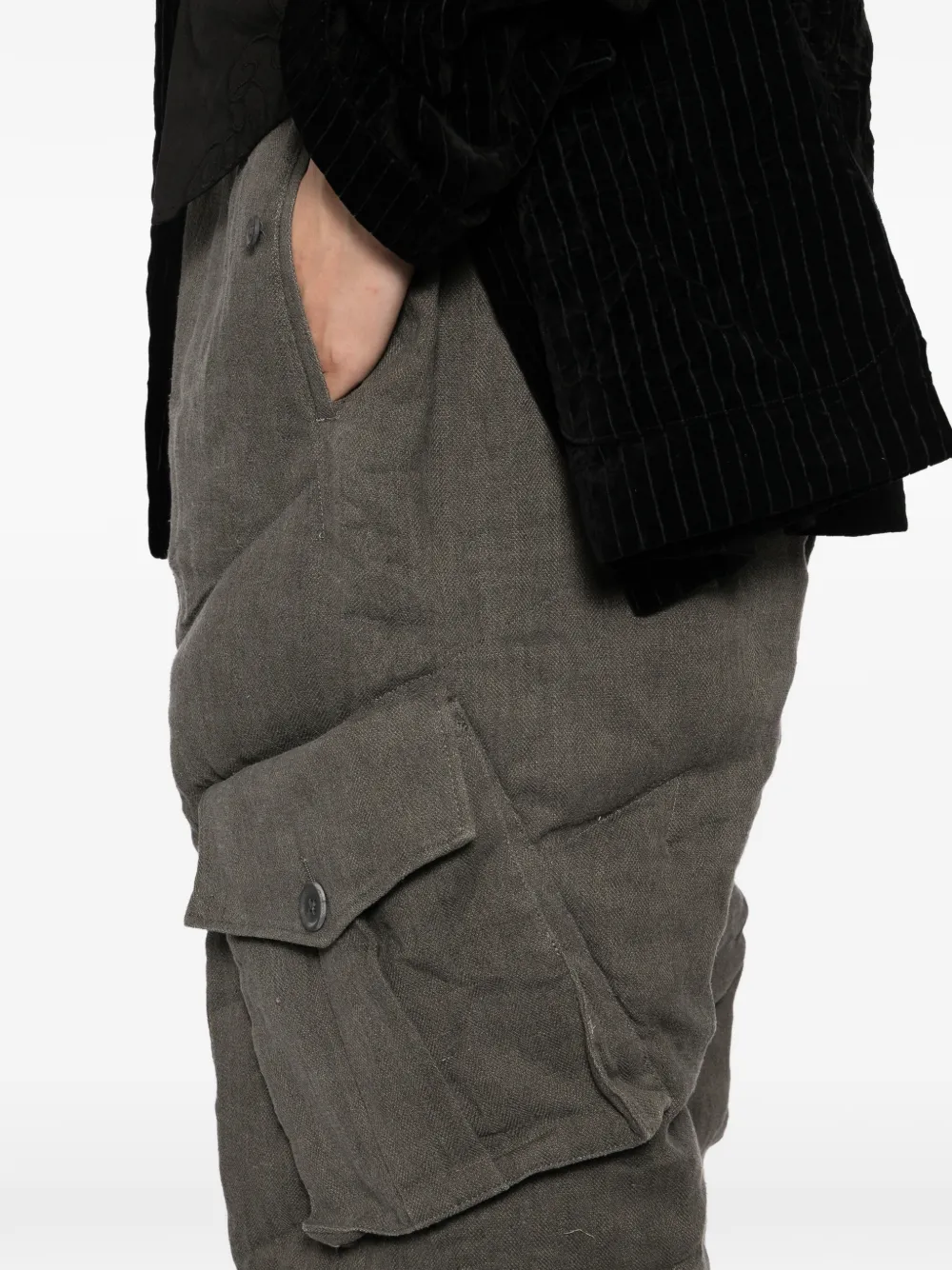 Yohji Yamamoto Gestreepte broek Grijs