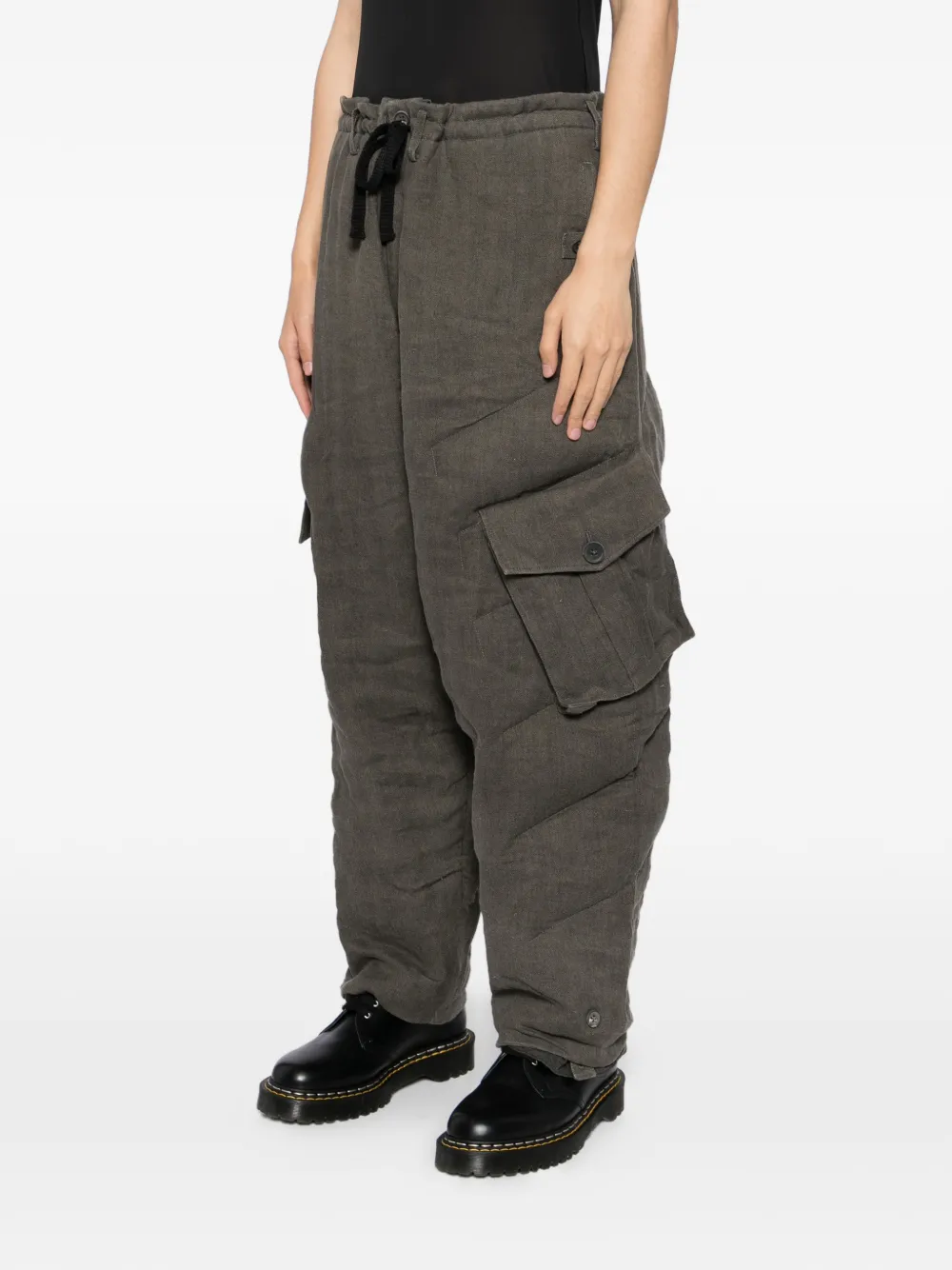 Yohji Yamamoto Gestreepte broek Grijs
