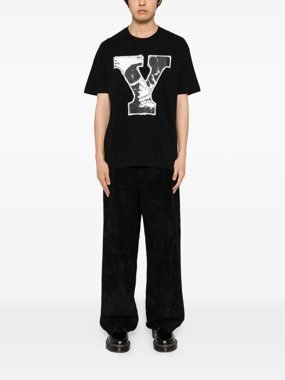 Yohji Yamamoto graphic-print cotton T-shirt - Zwart