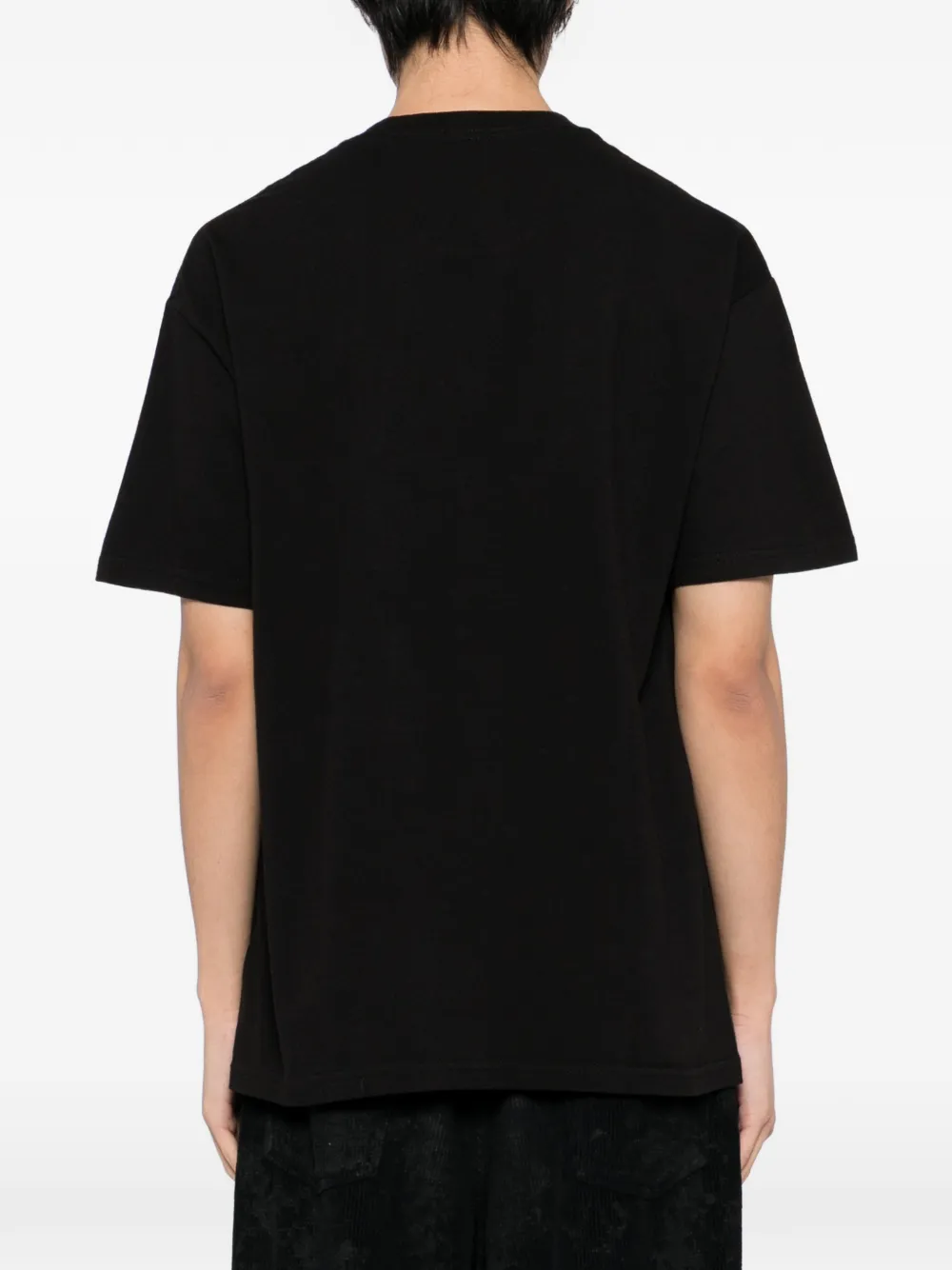 Yohji Yamamoto Katoenen T-shirt met grafische print Zwart
