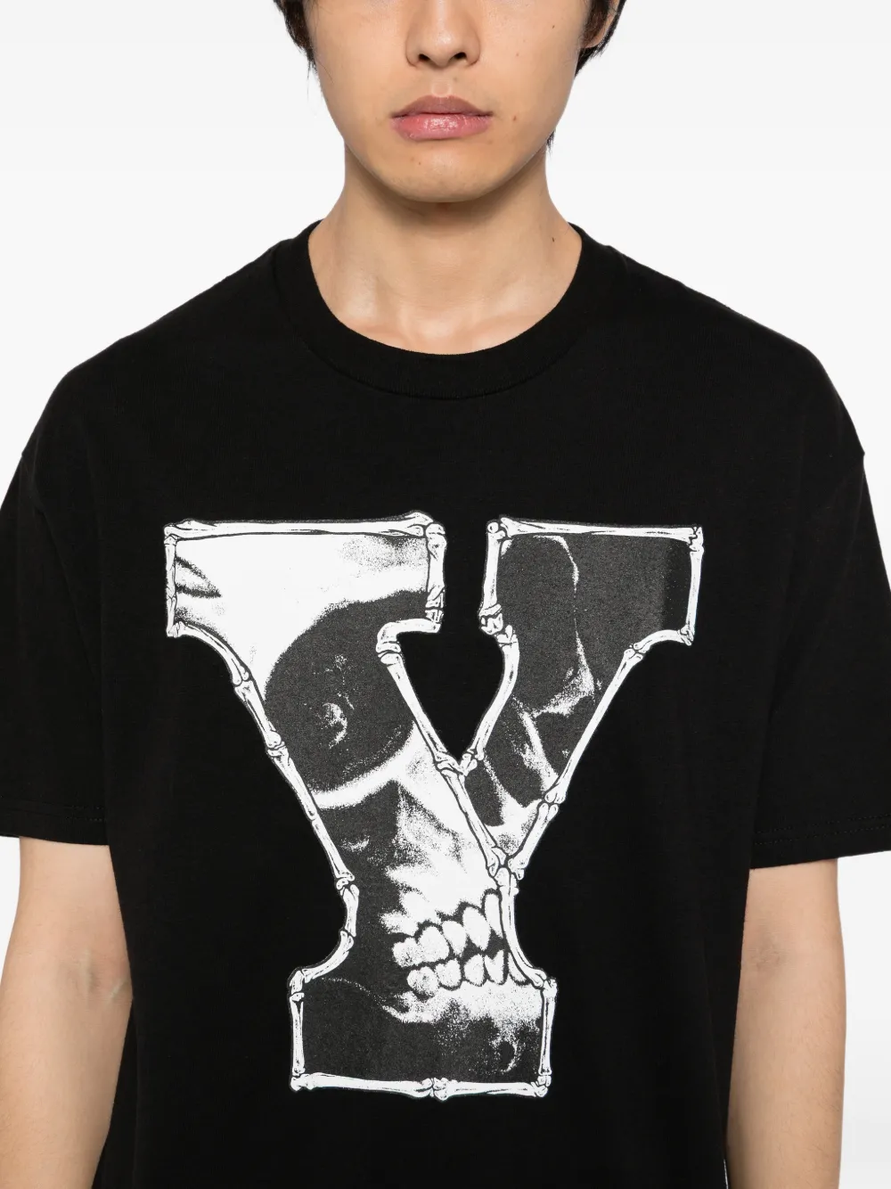 Yohji Yamamoto Katoenen T-shirt met grafische print Zwart