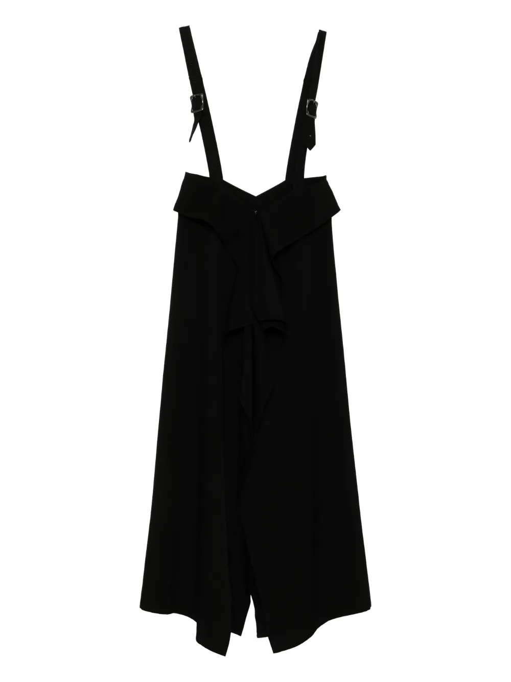 Yohji Yamamoto draped detailing dress - Zwart