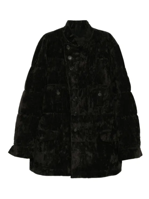 Yohji Yamamoto linen velvet horizontal padded coat