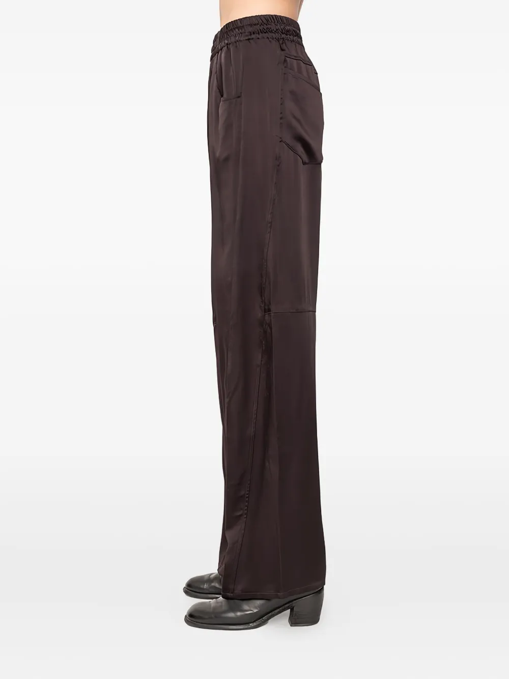 Andrea Ya'aqov Elasticated-waist Trousers In Brown