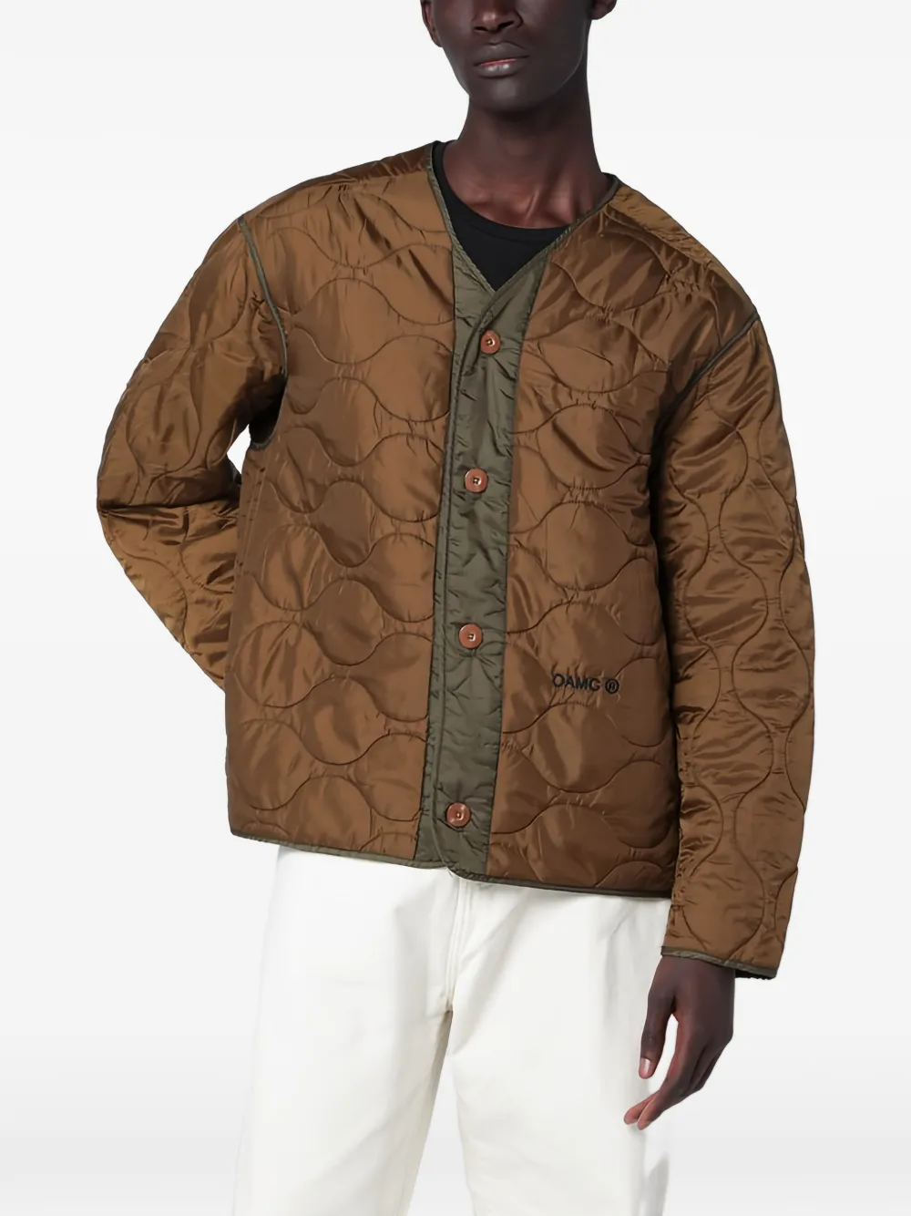 OAMC Peacemaker logo-lettering jacket - Braun