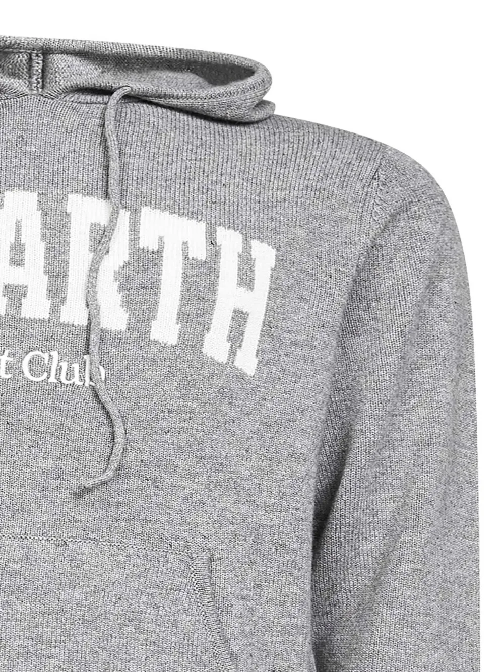Mc2 Saint Barth Grey Wool Blend Knit Wood Hoodie In Gray