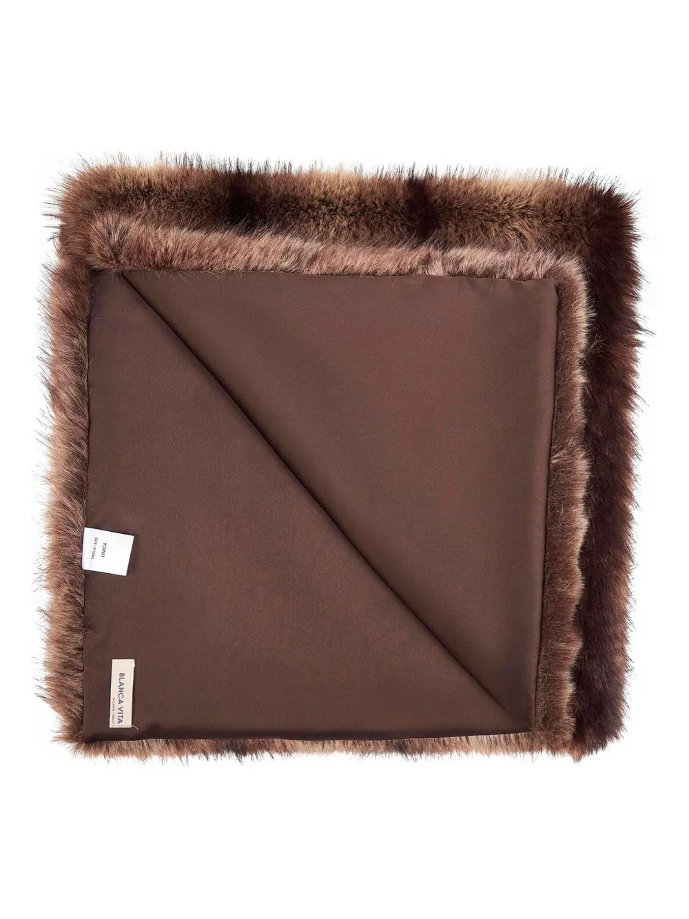 Blanca Vita Faux-fur Scarf In Brown