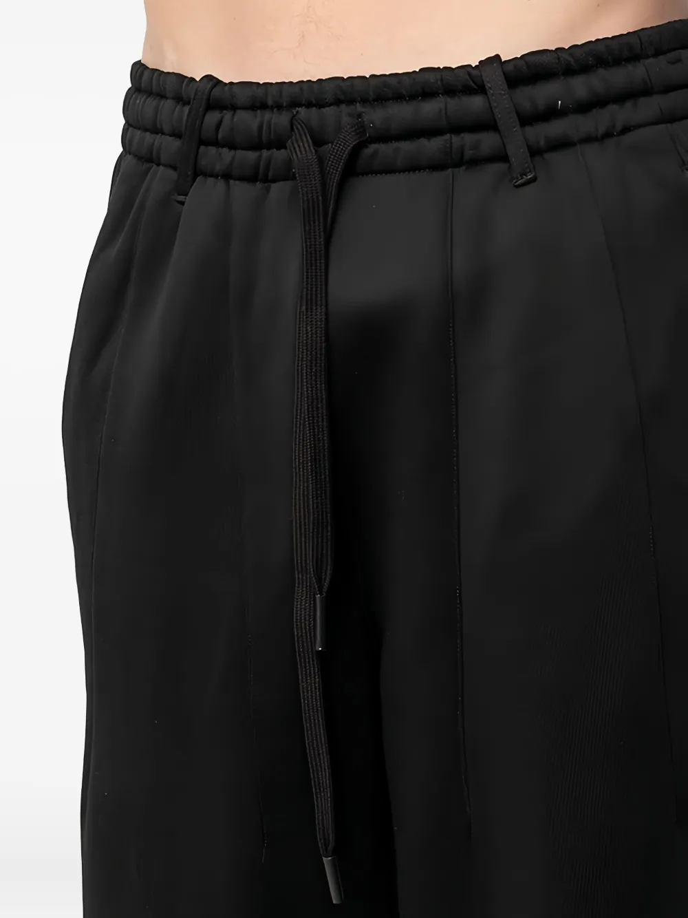 Andrea Ya'aqov Drawstring-waist Wide-leg Trousers In Black