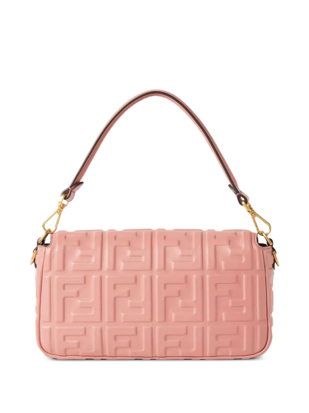 FENDI Baguette schoudertas met FF-patroon met reliëf Roze
