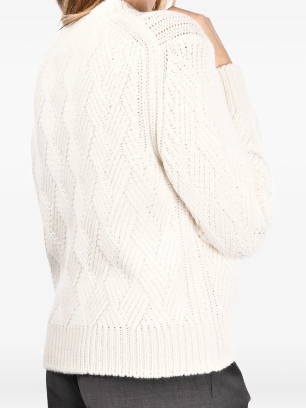 Gran Sasso Textured-knit Crew-neck Sweater In Neutral