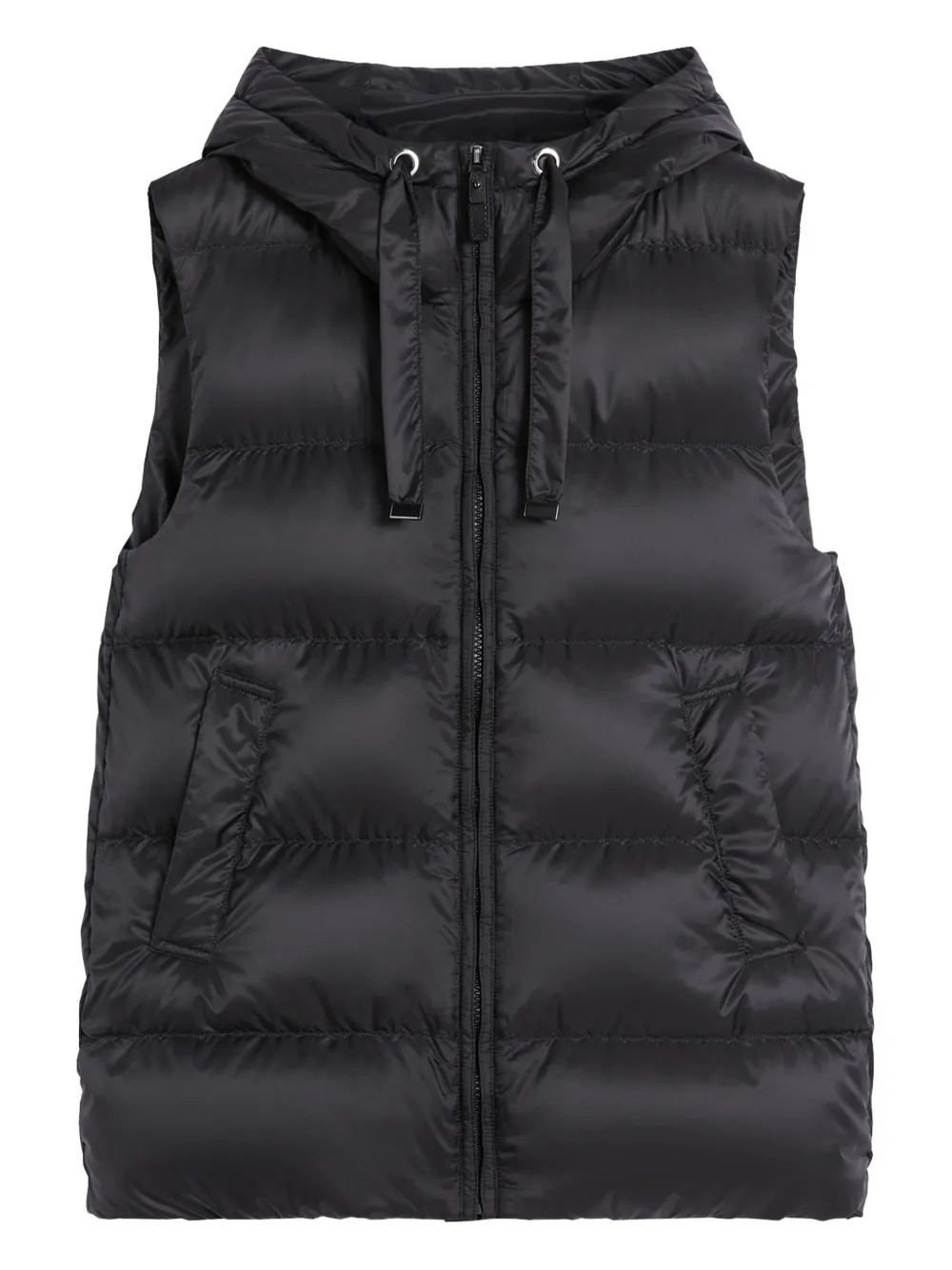 Max Mara Padded Gilet In Water-repellent Technical Fabric In Black